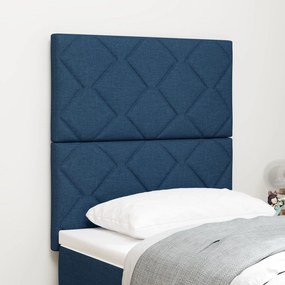 vidaXL Tăblie din Țesătură Geometric Manual albastru 80 cm țesătură
