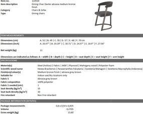 Scaun design LUX Dexter bronz 114534 HZ