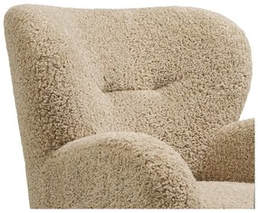 Fotoliu maro deschis cu tapițerie din țesătură bouclé Lunaro – House Nordic