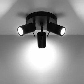 Spot RING 3xGU10/40W/230V negru Sollux SL.1016