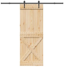 vidaXL Ușă glisantă cu set de feronerie 85x210 cm, lemn masiv de pin