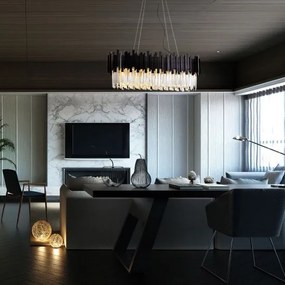 Candelabru Cristal Elit's, negru mat, 80x30 cm