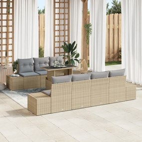 vidaXL Set de canapele pentru grădină Manual 8 pcs bej și gri deschis