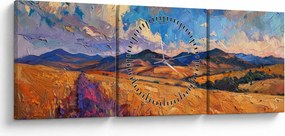 Tablou - Pictură în ulei de peisaj (cu ceas) (90x30 cm)