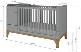 Patut pentru copii multifunctional UP! gri 70×120 cm