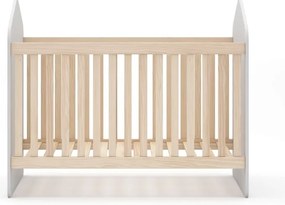 Pătuț alb/în culoare naturală cu aspect de lemn de pin 60x120 cm Estefania – Marckeric