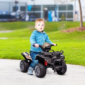 HOMCOM Quad electric pentru copii 6V, cu funcție înainte, muzică, quad electric pentru copii 1,5-3 ani Negru | Aosom Romania