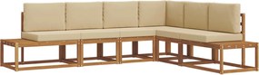 vidaXL Set de canapele de exterior cu pernă 6 Bucată Natural și Bej