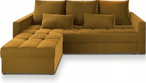 Canapea coltar extensibil ZENOVA 220 x 140 cm, reversibila – mustar