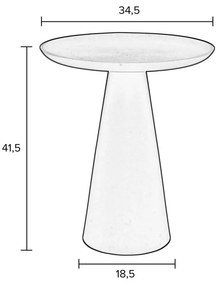 Măsuță auxiliară din aluminiu White Label Ringar, ø 34,5 cm, bej