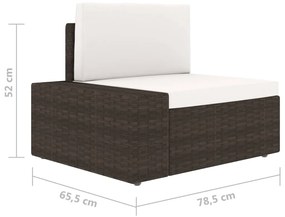 Canapea de colt modulara cu cotiera dreapta, maro, poliratan 1, Maro, Canapea de colt (cotiera dreapta)