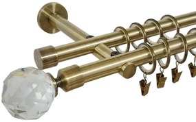 Galerie dubla picior universal- KULA CRISTAL- dubla 19/19 - aur antic (Alege marime: 140 cm)
