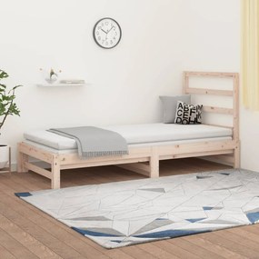 3108312 vidaXL Pat de zi extensibil, 2x(90x190) cm, lemn masiv de pin