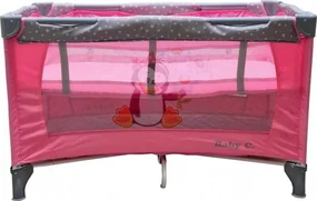 Patut Pliabil si Tarc copii Baby Care™ PRO FMG, 120X60 cm, 2 Niveluri de inaltime, Cu geanta transport inclusa, Plasa insecte, Roz