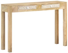 vidaXL Masă consolă 110x30x75 cm, lemn masiv de mango albit