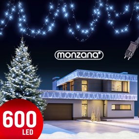 Șir luminos de Crăciun SIMPLE, 60m, alb rece Monzana