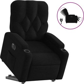 vidaXL Fotoliu electric rabatabil cu ridicare, negru, textil