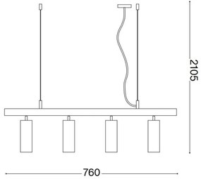 Lustră LED pe cablu Ideal Lux DYNAMITE 4xGU10/7W/230V CRI 90 alb
