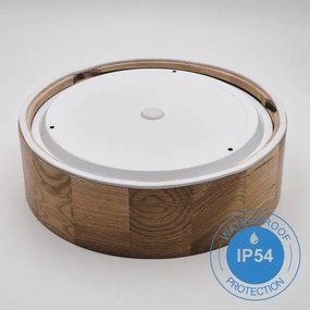 Plafonieră OAK, 2xE27/15W/230V, IP54, finisaj stejar, Ø 27 cm