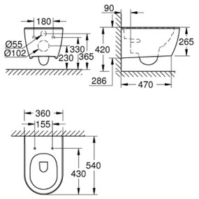 Vas wc suspendat rimless alb Grohe Essence Ceramic