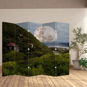 Paravan - Peisaj cu luna (210x170 cm)