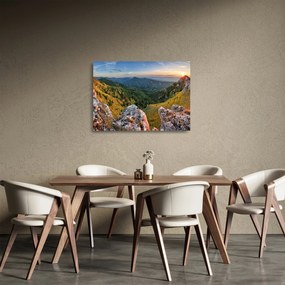 Tablou pe sticlă - Peisaj montan (70x50 cm)