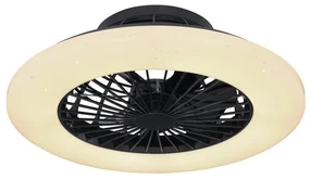 Lustra LED cu ventilator si telecomanda design modern Travo negru
