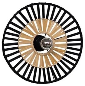 Plafoniera / aplica pentru tavan/perete design modern Baule negru, natur 40cm