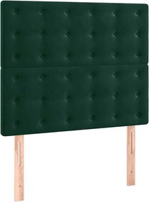 vidaXL Tăblie de pat verde închis 90x5x118/128 cm catifea