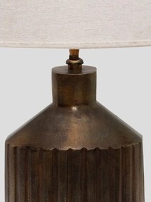 Lampa de masa, din aluminiu, cu abajur din in, Zen
