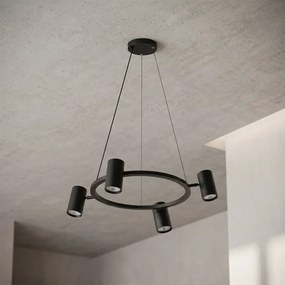 Brilagi - Lustră LED RGBW reglabilă, suspendată pe cablu SELE 4xGU10/6,5W/230V neagră