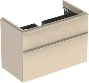 Dulap baza pentru lavoar suspendat Geberit Smyle Square gri nisip 2 sertare 89 cm