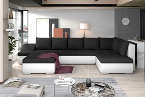 Canapea modulara, extensibila, cu spatiu pentru depozitare, 340x88x200 cm, Giovanni L02, Eltap (Culoare: Gri pepit / Alb)