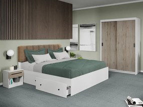 Set mobila dormitor 4 piese Odin Alb/San Remo C40