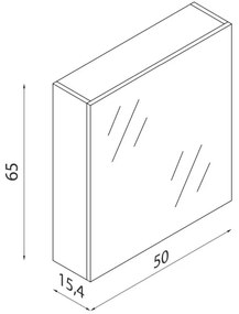 Dulap de baie cu oglindă KENWOOD 65 x 50 cm, alb