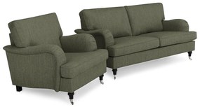 Set mobilier tapițat Bloomington A128Tapiterie, Picioare: Metal, Lemn, Role