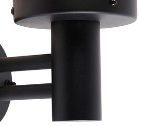 Aplică de perete exterioară neagră cu plastic IP44 din oțel inoxidabil - Sfera