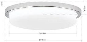 Plafoniera LED moderna LEROX 30cm crom