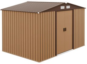 Outsunny casuta ustensile, magazie de gradina, sopron pentru unelte de exterior 277x195x192cm, galben | Aosom Romania
