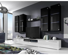 Mobilier living Bridget (Alb + Alb lucios) (Negru + Negru lucios ). 1058185