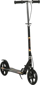 HOMCOM Trotinetă Pliabilă pentru Copii 7-14 Ani, Reglabilă pe 3 Înălțimi, Roți Mari din Plastic și Metal, 86x35x93/98/103 cm, Negru | Aosom Romania