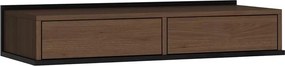 Masa toaletă de perete Zenar 100 cm cu sertare - nuc elegant / negru
