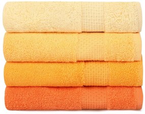 Set 4 Prosoape 801, Beverly Hills Polo Club, 50x90 cm, Bumbac, Galben