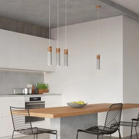 Lustră pe cablu ZANE 2xGU10/40W/230V beton/lemn Sollux SL.0966