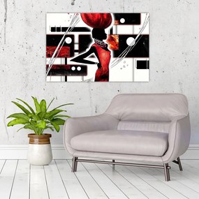 Tablou picuturii cu damă străveche (90x60 cm)