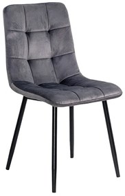 Scaun living din catifea cu cadru metalic BUC 211 gri