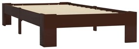 283298 vidaXL Cadru de pat, maro închis, 90 x 200 cm, lemn masiv de pin