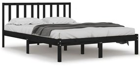 3105090 vidaXL Cadru de pat Super King, negru, 180x200 cm, lemn masiv de pin