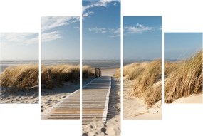 Tablou - Plaja cu nisip de pe insula Langeoog, Germania (150x105 cm)