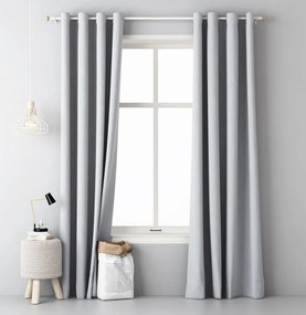 Perdea gri deschis cu suspensie circulară AURA 140 x 250 cm